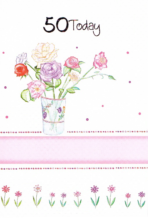 50th Birthday - Female Vase/Flowers