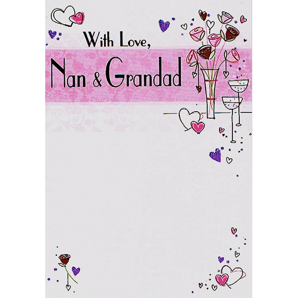 Nan & Grandad Anniversary - Flowers/Hearts