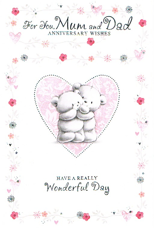Mum & Dad Anniversary - 2 Bears Heart
