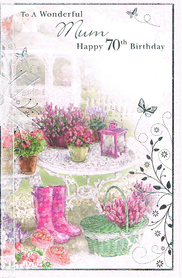Mum 70th Birthday Large - Pink Bow