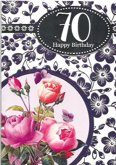 70th Birthday Female Pink Roses
