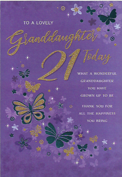 Granddaughter 21st Birthday Large Mauve Background