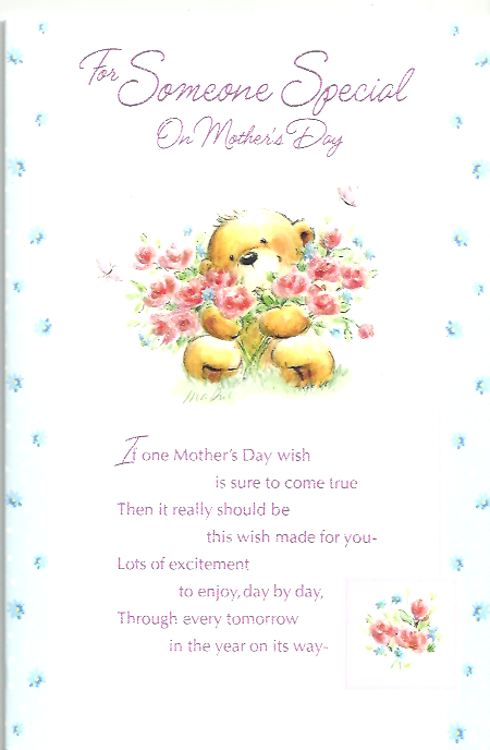 Mothers Day Someone Special Large Bear pink flowers