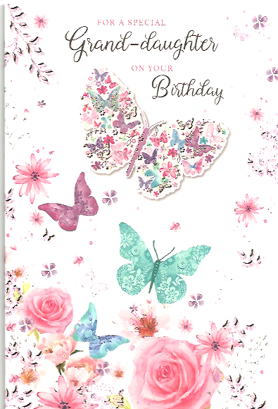 Granddaughter Birthday Butterfly/Roses