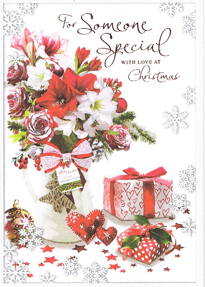 Someone Special Xmas Large - Flowers/Stripe Bow