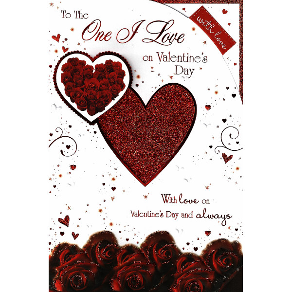 One I Love Valentine's Day - Lge Glitter Heart