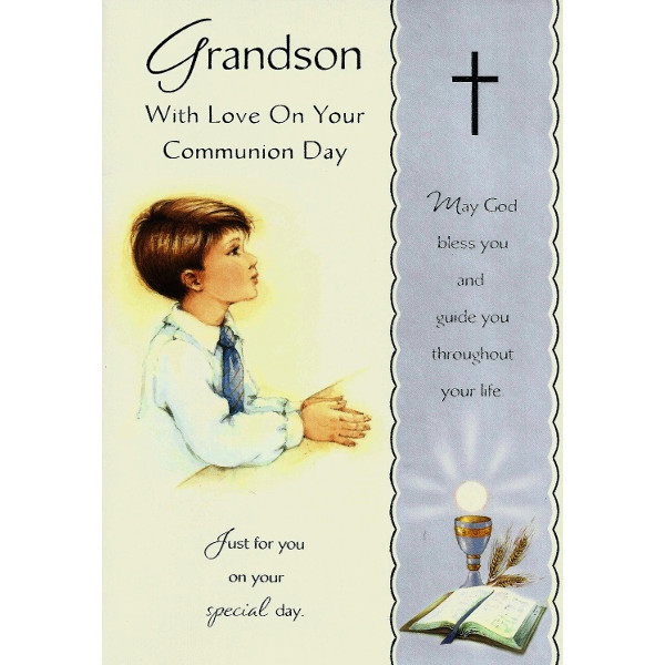 Grandson Communion - Boy/Cross