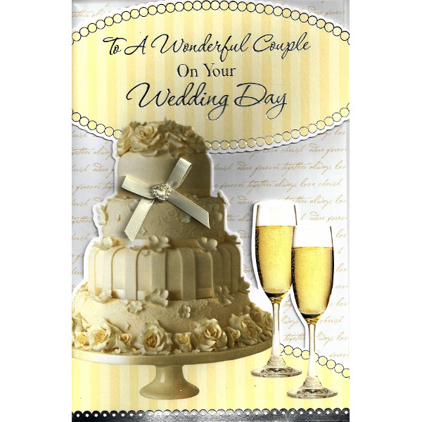 Wedding Day - Lge Cake/Flutes