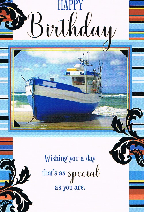 Male Birthday - Blue Boat