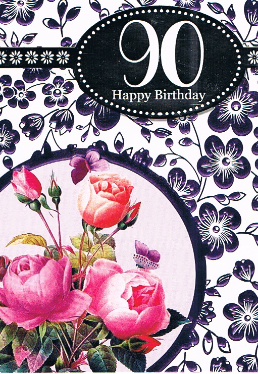 90th Birthday Female - Pink Rose