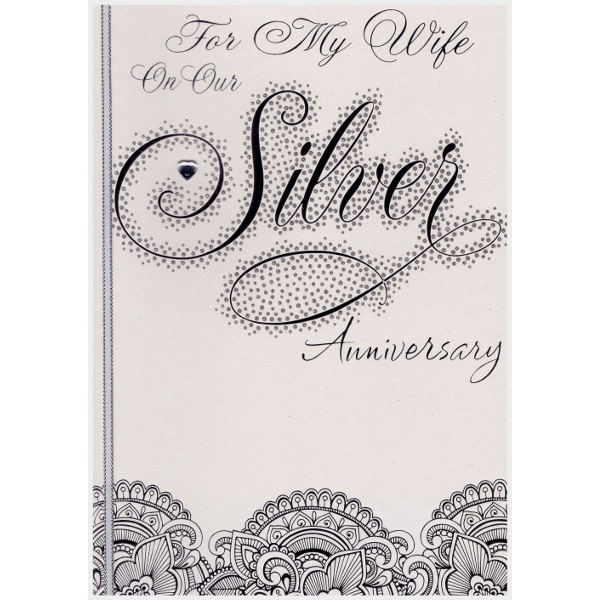 Wife Silver Anniversary - Silver/Diamante