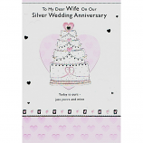 Wife Silver Anniversary - Wedding Cake